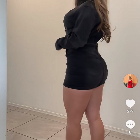 Black denim Button-Up Mini Dress - Picture 2 of 3